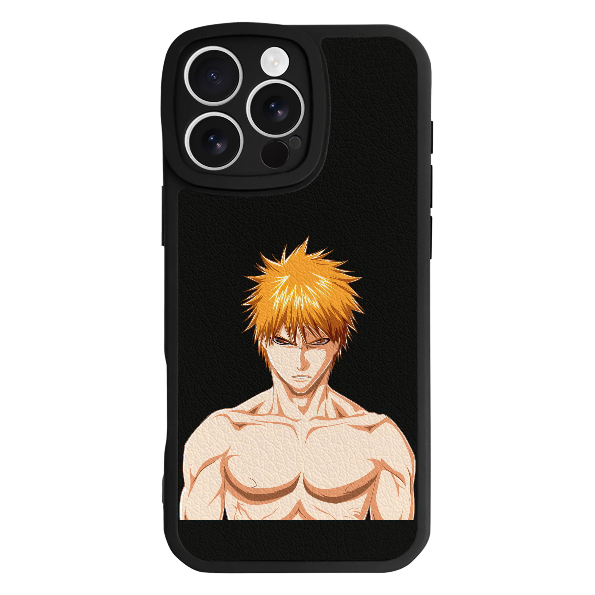 ブリーチ 黒崎一護（くろさき いちご）BLEACH Kurosaki Ichigo 【iPhone 16シリーズ対応】シリコンスマホケース（レザー調） 材質：シリコン